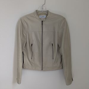 Calvin Klein Beige Leather Jacket